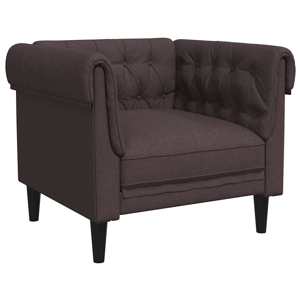 sötétbarna szövet Chesterfield kanapé