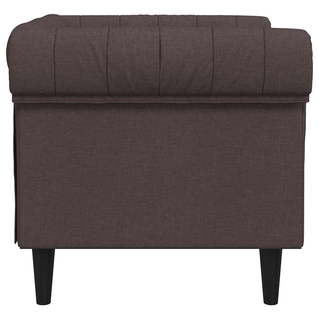 sötétbarna szövet Chesterfield kanapé