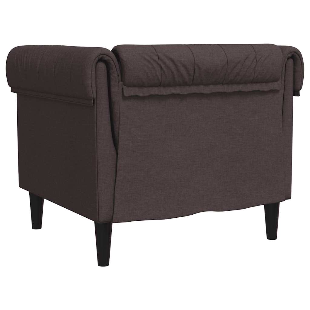 sötétbarna szövet Chesterfield kanapé