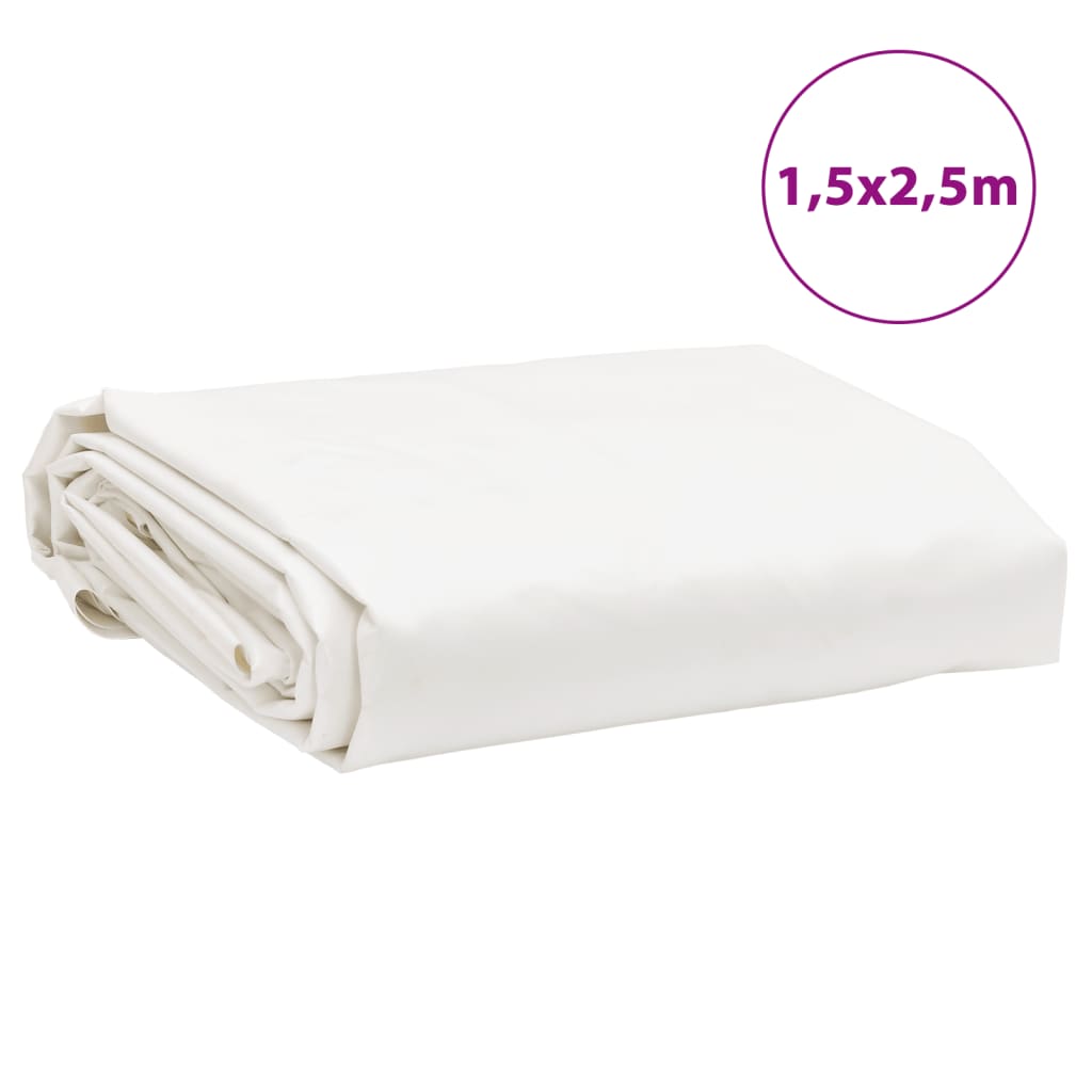 fehér ponyva 1,5 x 2,5 m 650 g/m²