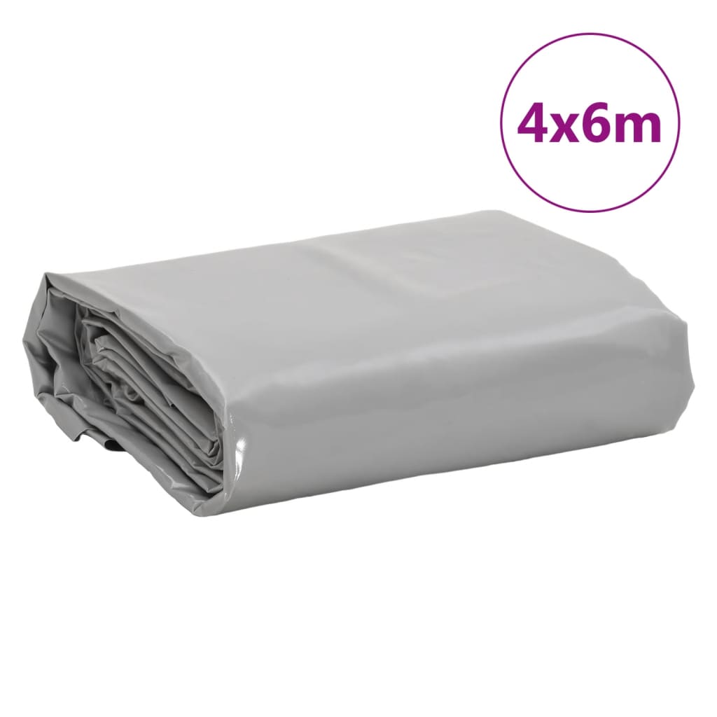 szürke ponyva 4 x 6 m 650 g/m²