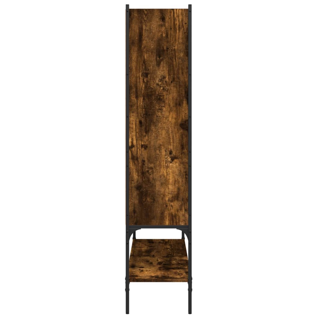 füstös tölgy színű szerelt fa könyvszekrény 102 x 30 x 141,5 cm