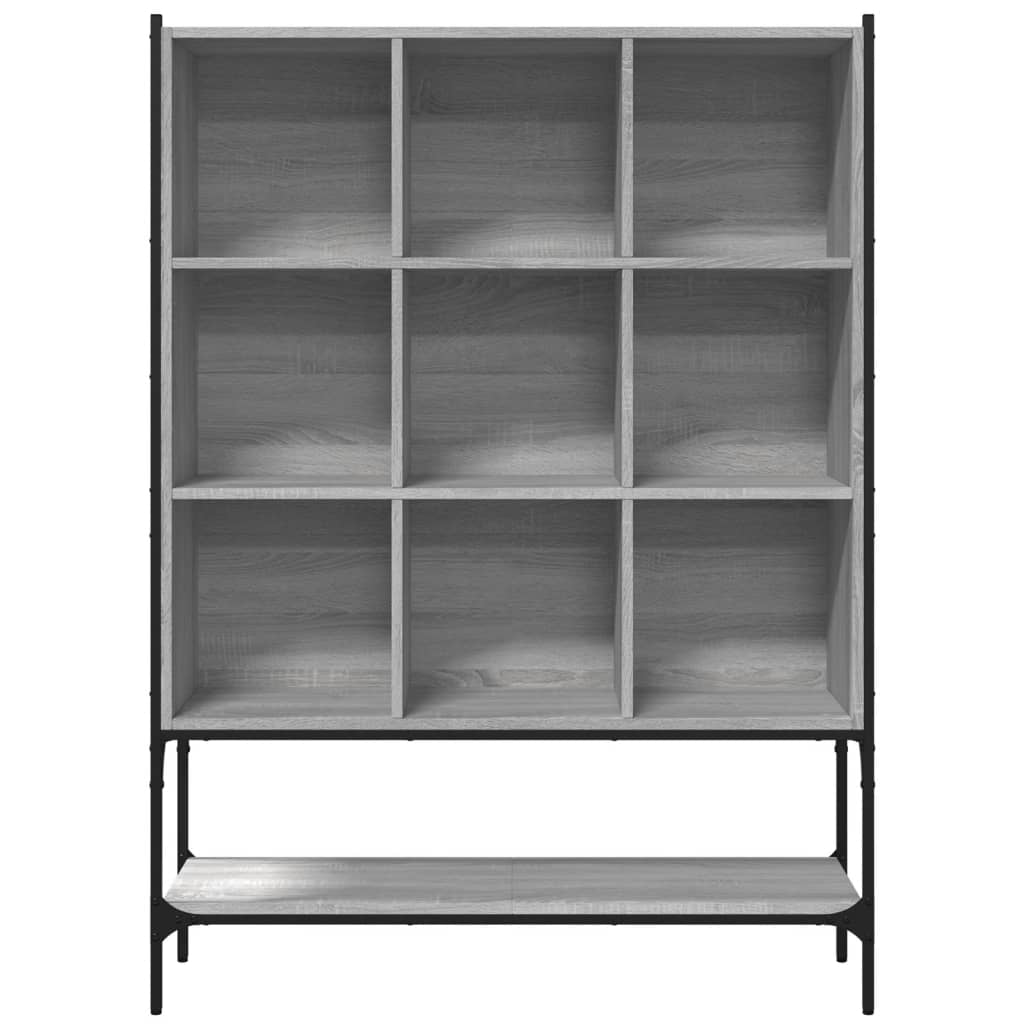 szürke sonoma színű szerelt fa könyvespolc 102x30x141,5 cm