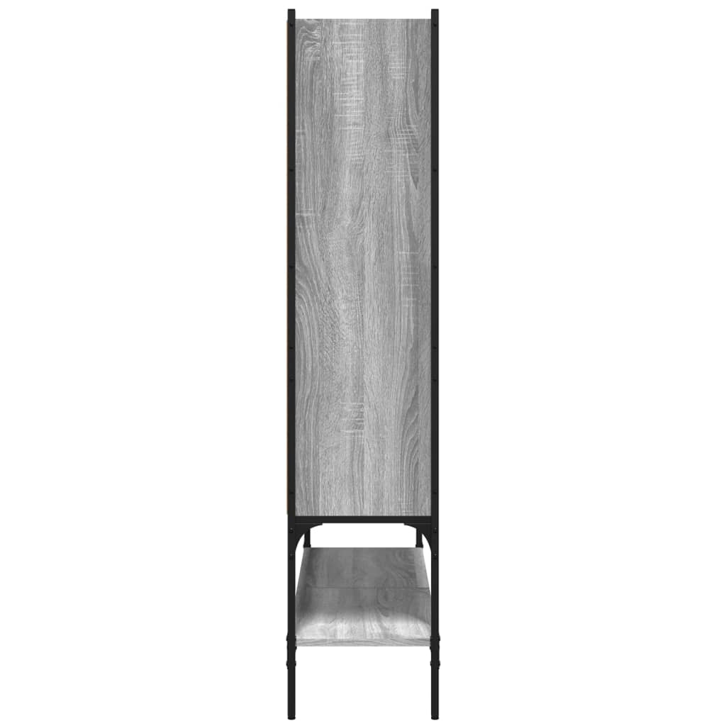szürke sonoma színű szerelt fa könyvespolc 102x30x141,5 cm