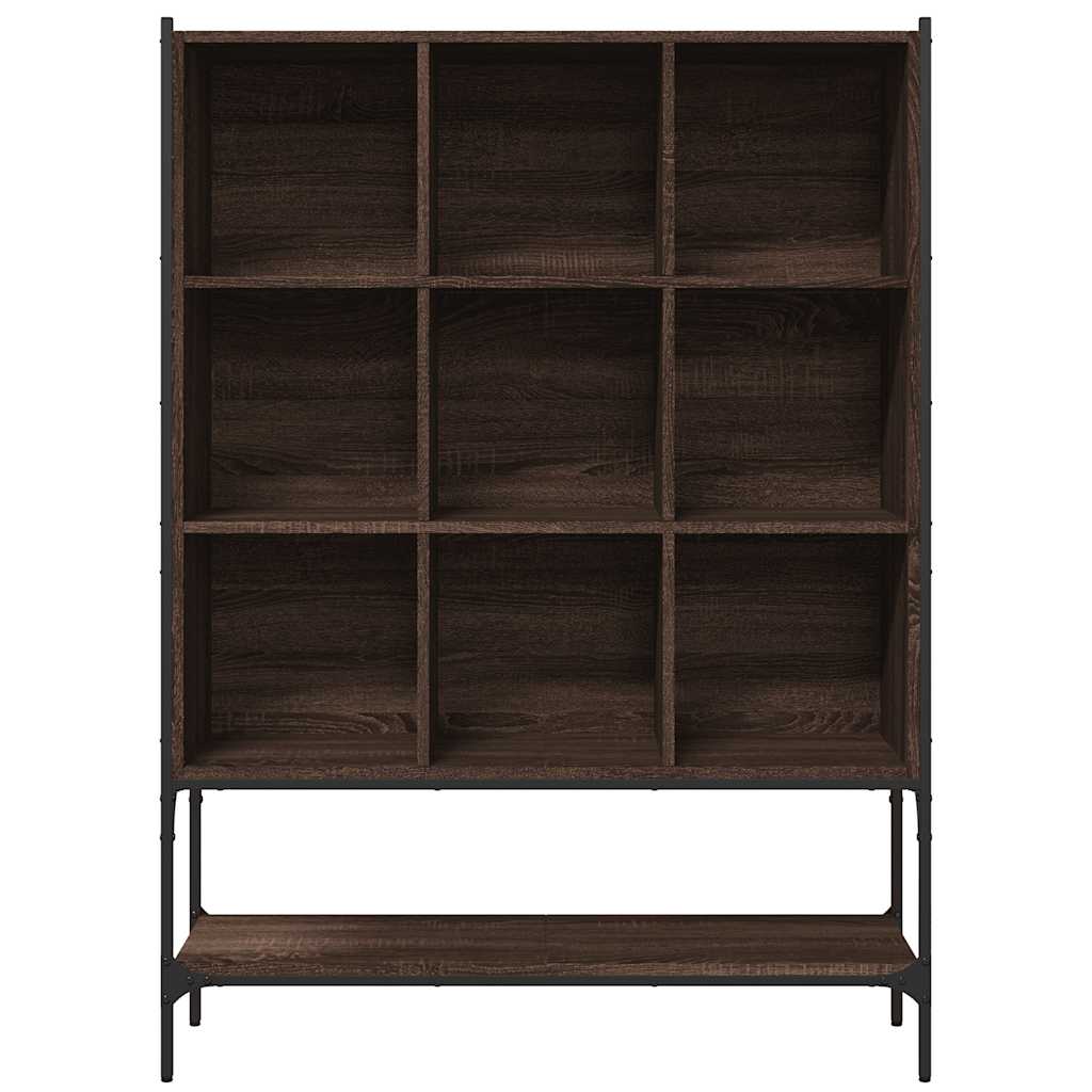 barna tölgy színű szerelt fa könyvszekrény 102x30x141,5 cm