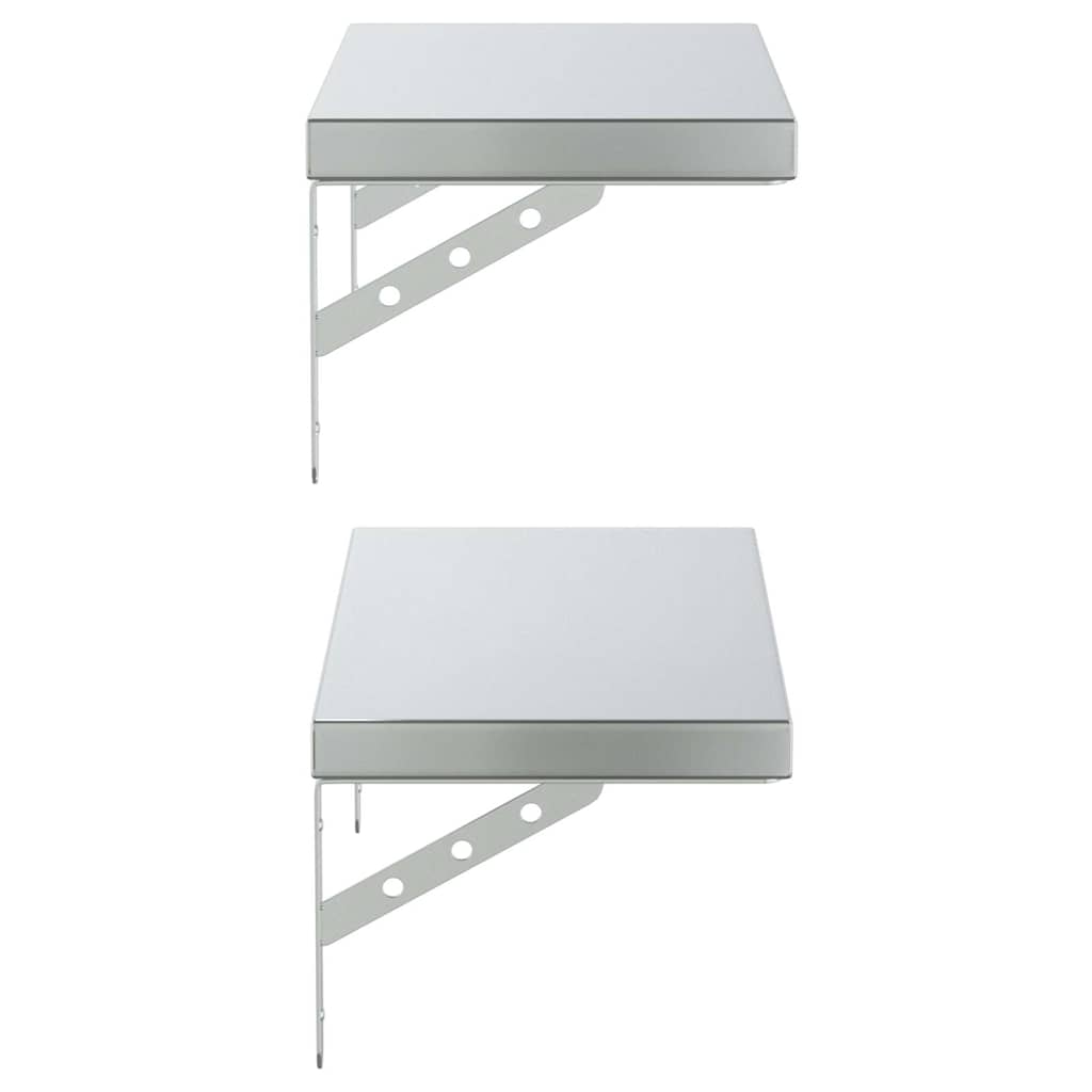 2 db ezüstszínű rozsdamentes acél fali polc 50 x 23,5 cm