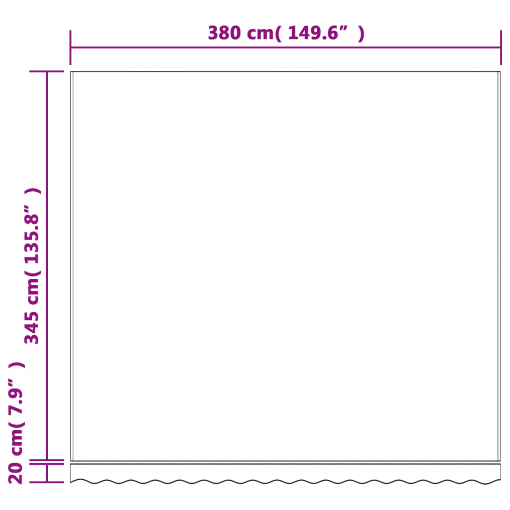 többszínű csíkos pótszövet napellenzőhöz 4x3,5 m