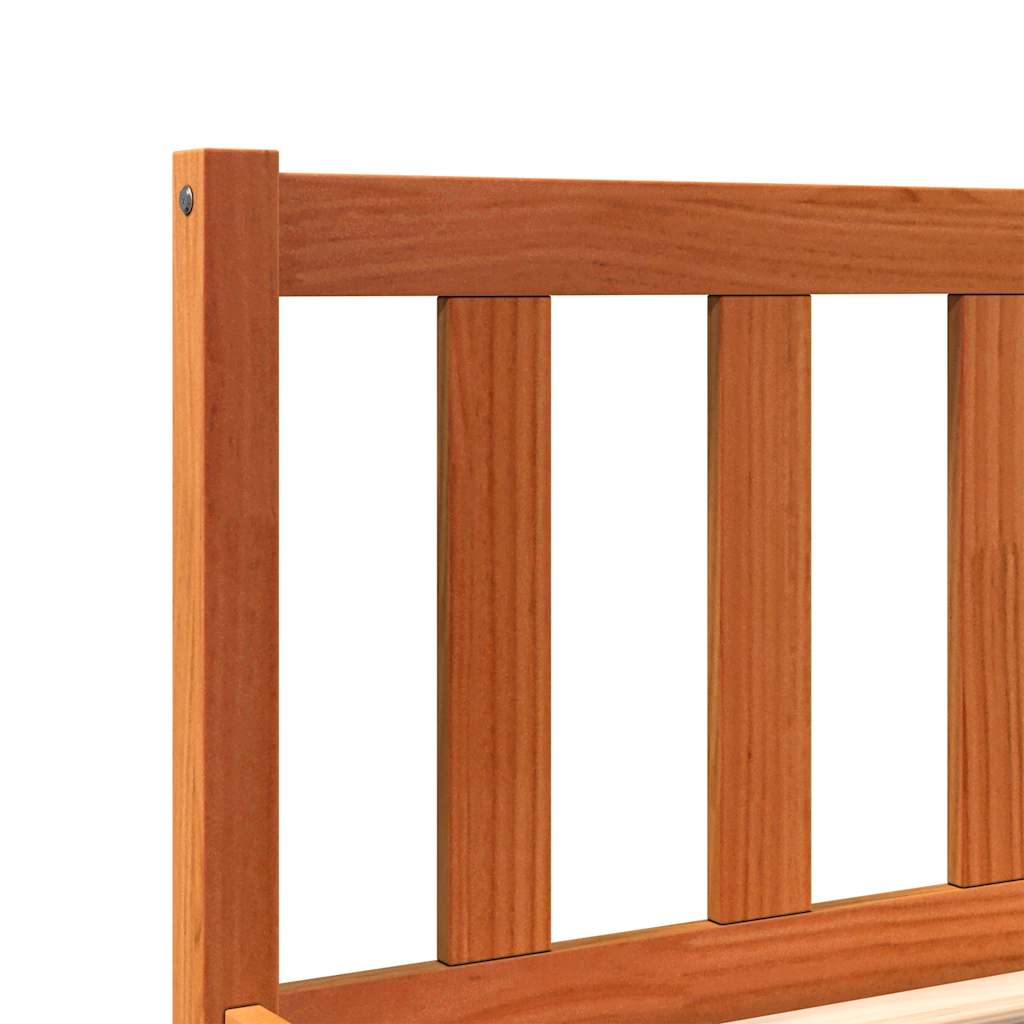 viaszbarna tömör fenyőfa ágy matrac nélkül 100 x 200 cm