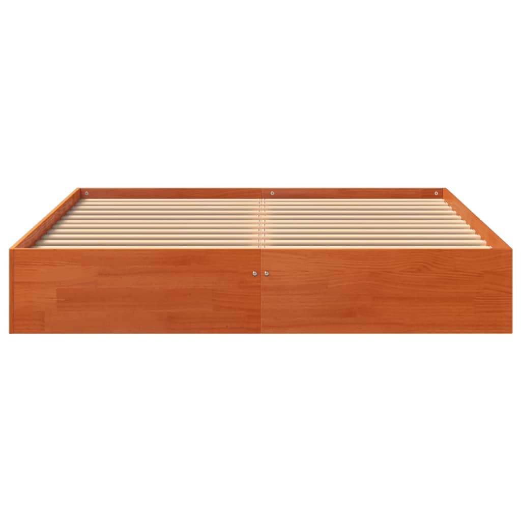 viaszbarna tömör fenyőfa ágy matrac nélkül 120 x 200 cm