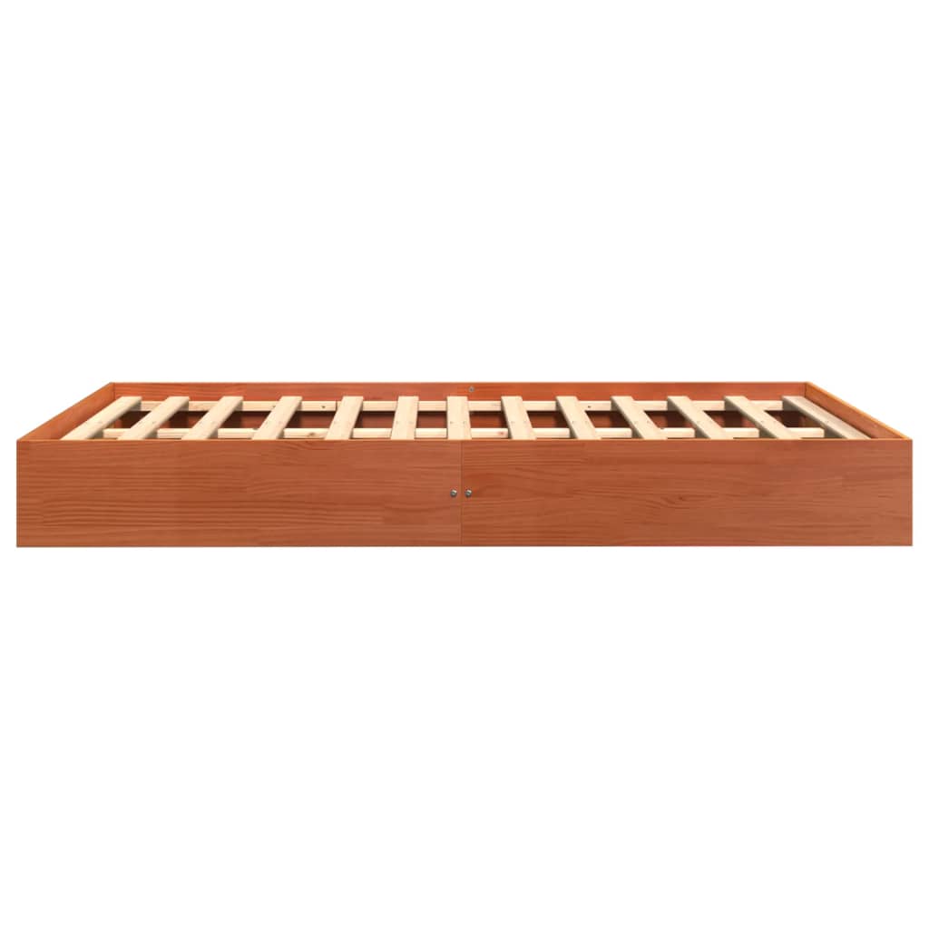 viaszbarna tömör fenyőfa ágy matrac nélkül 120 x 200 cm
