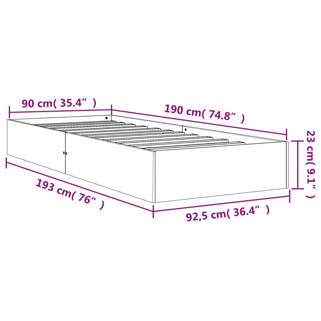 viaszbarna tömör fenyőfa ágy matrac nélkül 90 x 190 cm