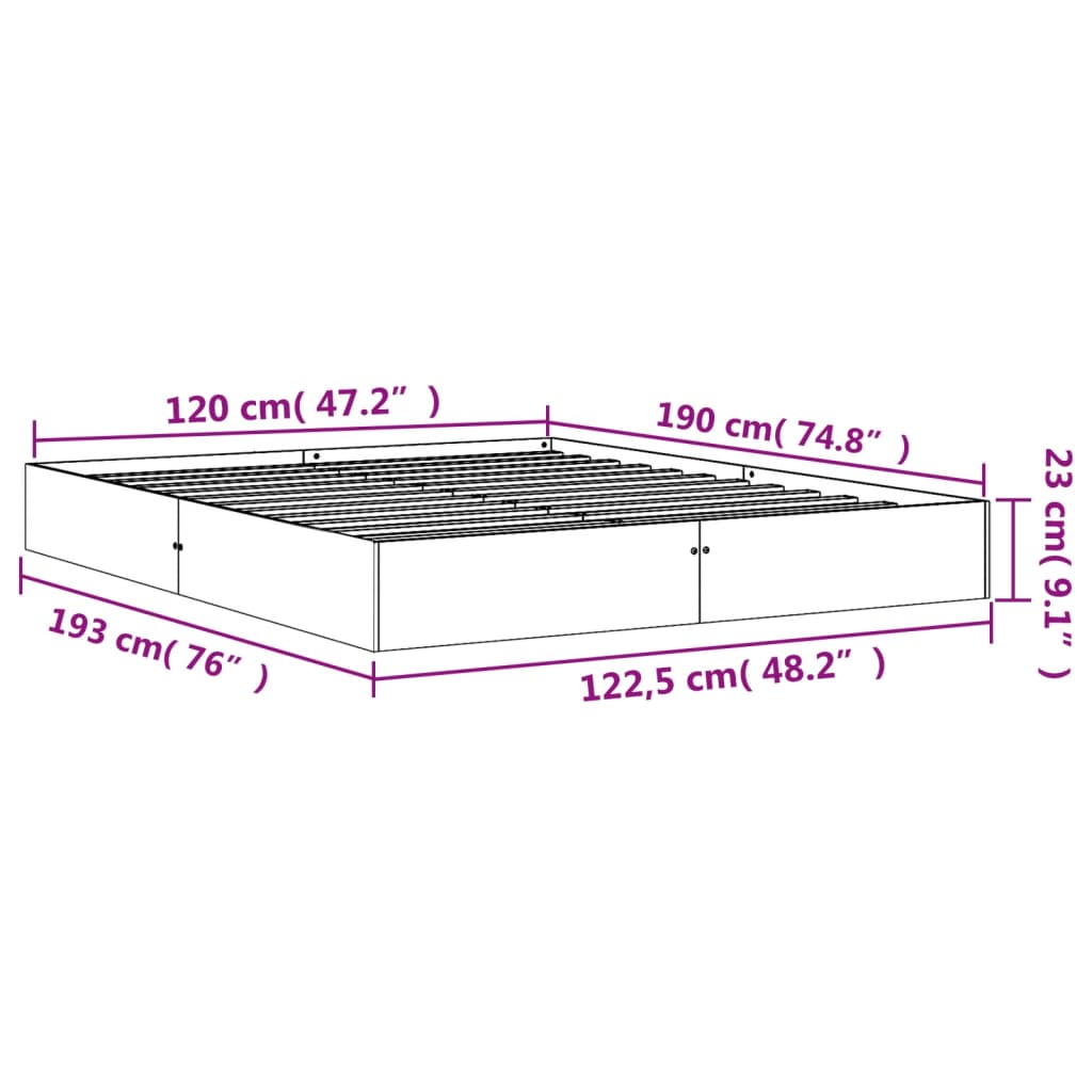 viaszbarna tömör fenyőfa ágy matrac nélkül 120 x 190 cm