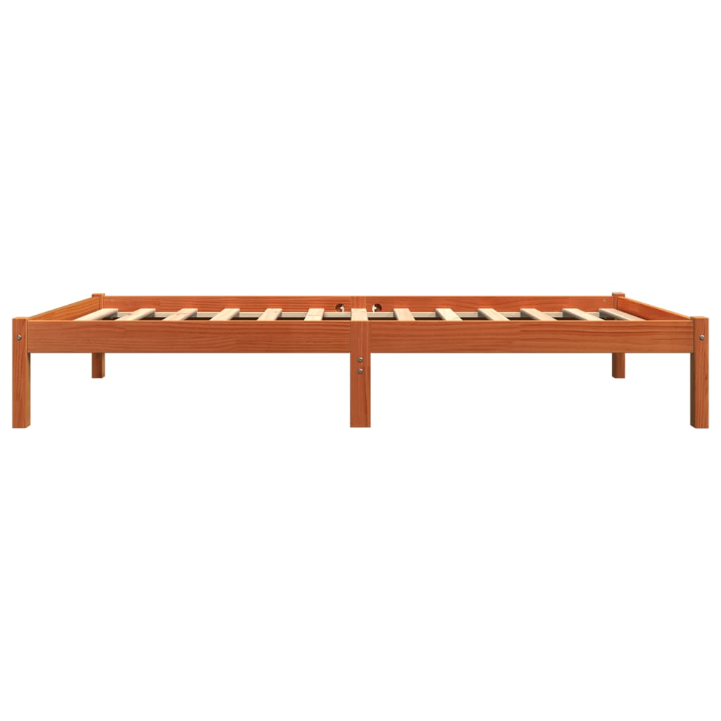 viaszbarna tömör fenyőfa ágy matrac nélkül 75 x 190 cm