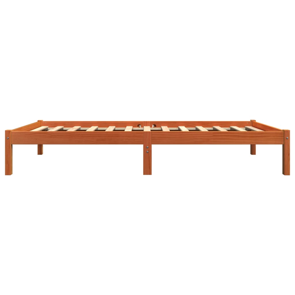viaszbarna tömör fenyőfa ágy matrac nélkül 90 x 190 cm