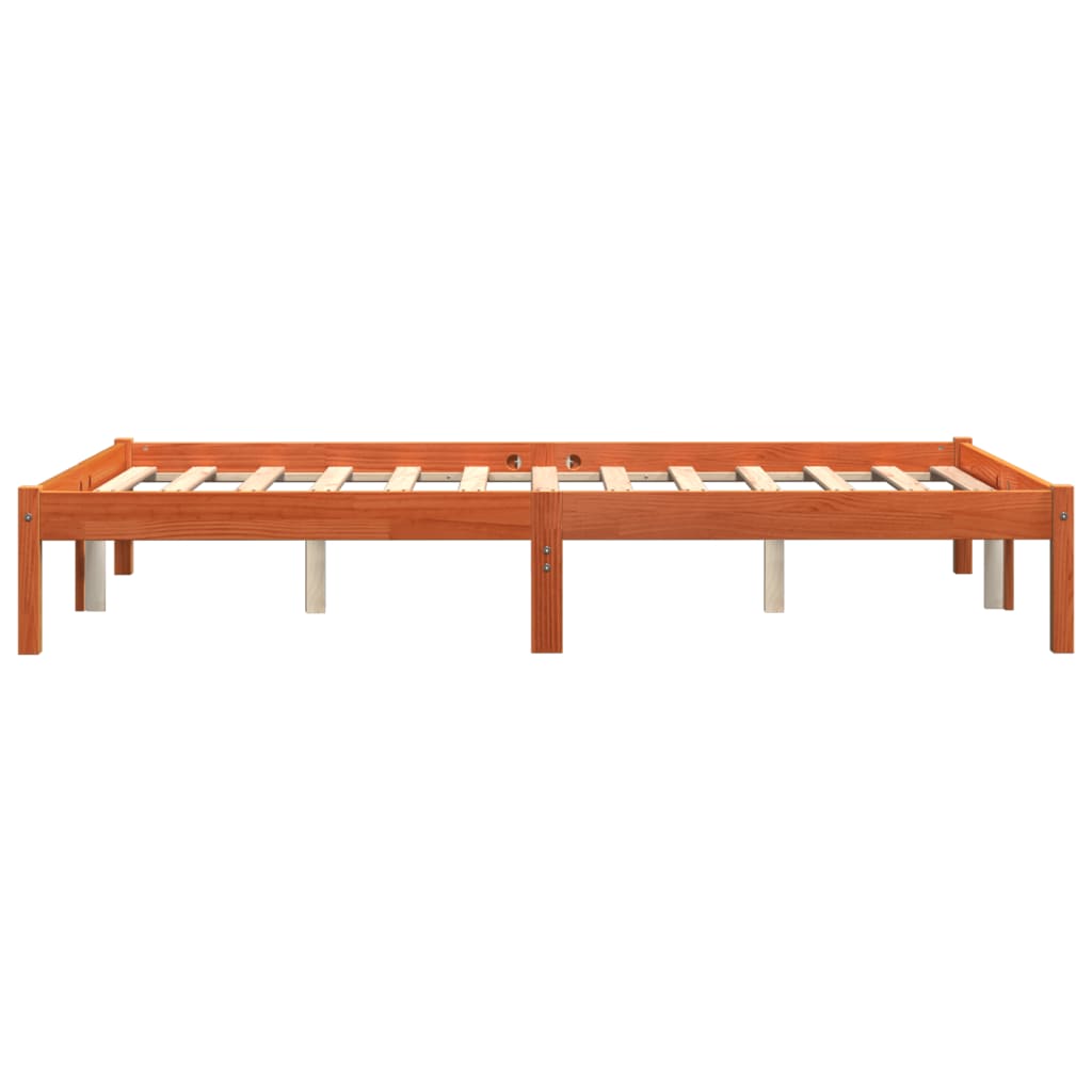 viaszbarna tömör fenyőfa ágy matrac nélkül 120 x 200 cm