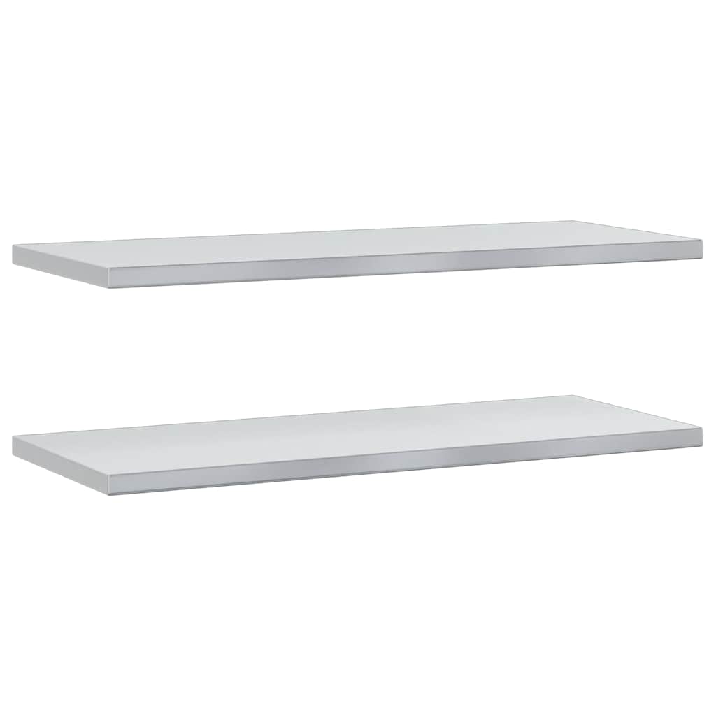 2 db ezüstszínű rozsdamentes acél fali polc 100 x 40 cm