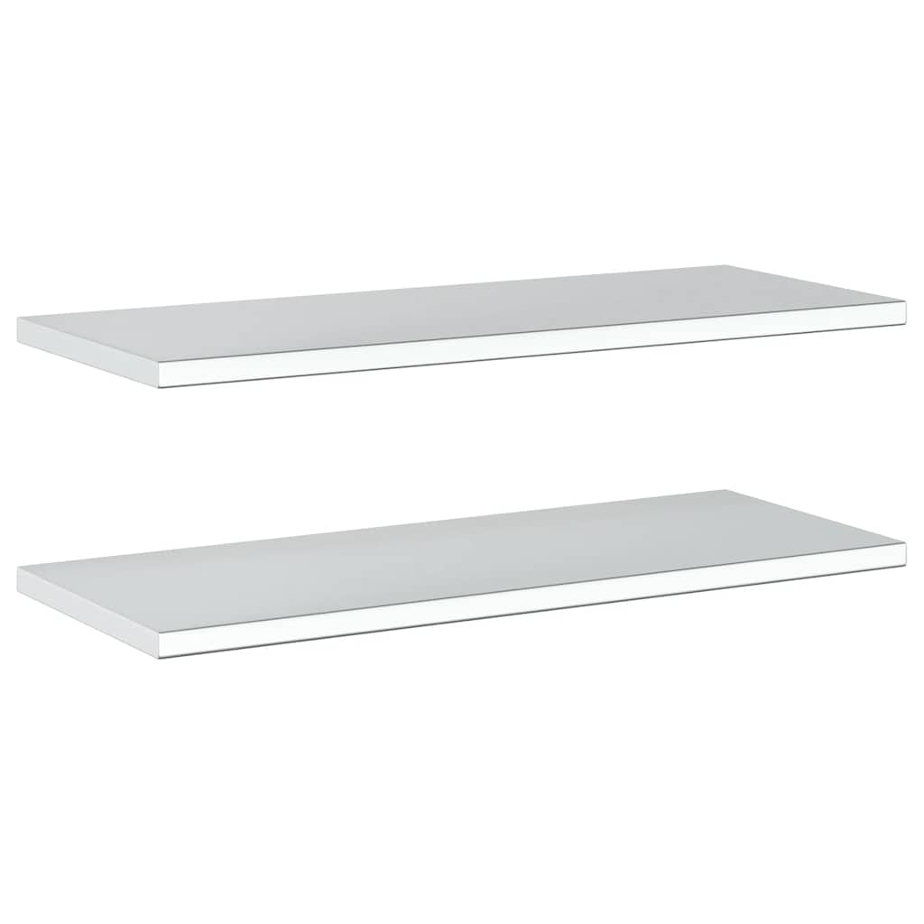 2 db ezüstszínű rozsdamentes acél fali polc 100 x 40 cm