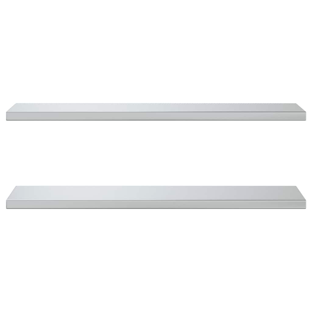 2 db ezüstszínű rozsdamentes acél fali polc 100 x 30 cm