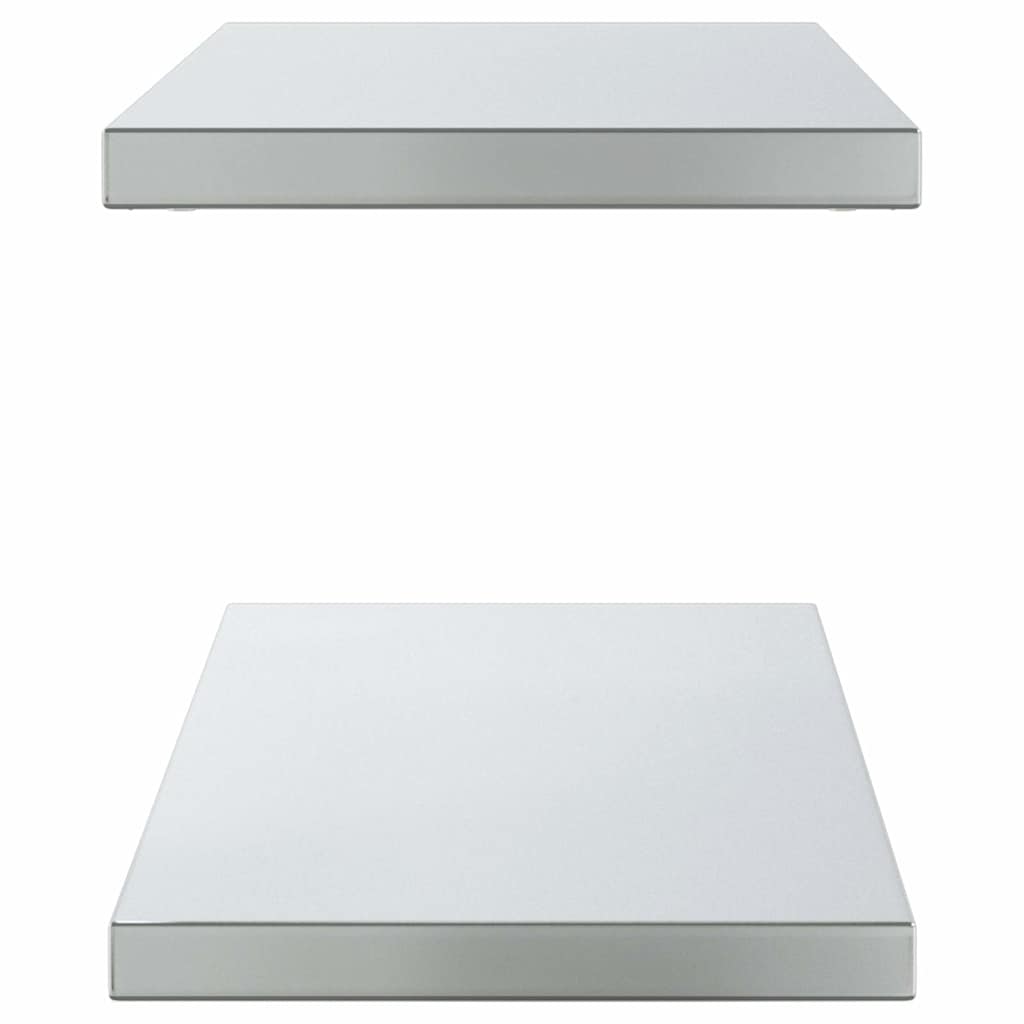 2 db ezüstszínű rozsdamentes acél fali polc 100 x 30 cm