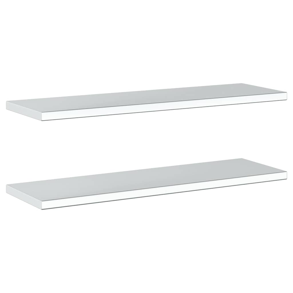 2 db ezüstszínű rozsdamentes acél fali polc 100 x 30 cm