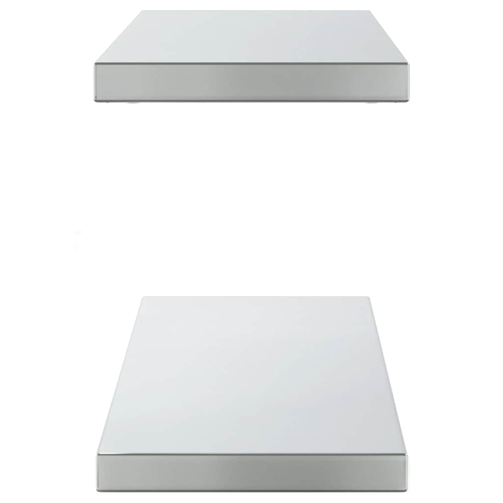 2 db ezüstszínű rozsdamentes acél fali polc 100 x 23,5 cm