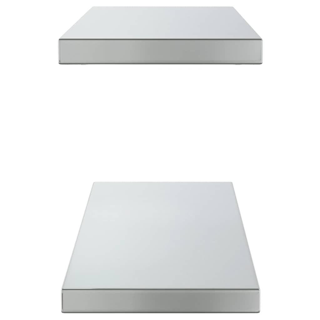2 db ezüstszínű rozsdamentes acél fali polc 75 x 23,5 cm