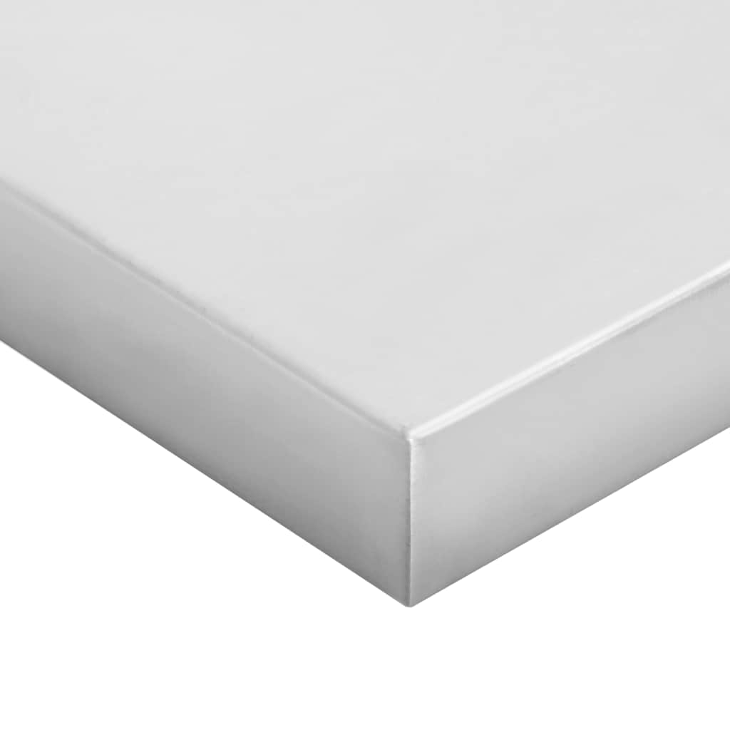 2 db ezüstszínű rozsdamentes acél fali polc 75 x 23,5 cm