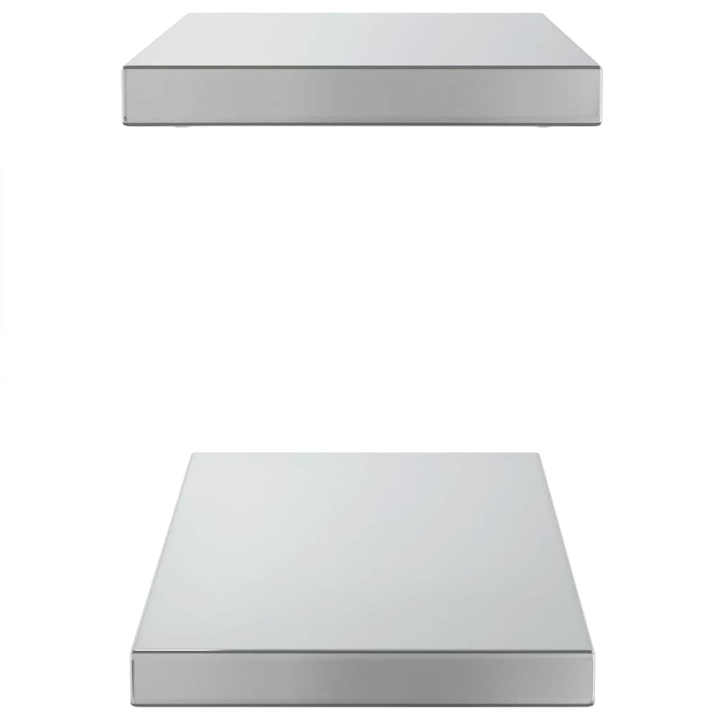2 db ezüstszínű rozsdamentes acél fali polc 50 x 23,5 cm