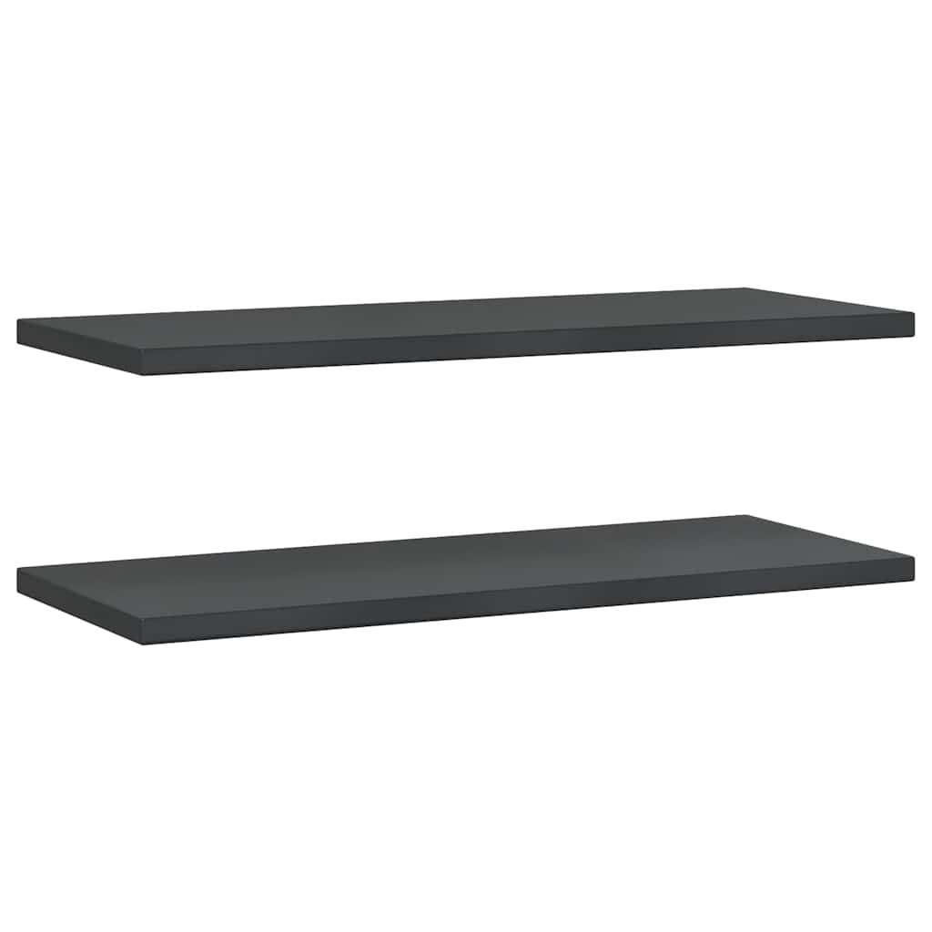 2 db fekete rozsdamentes acél fali polc 100 x 40 cm