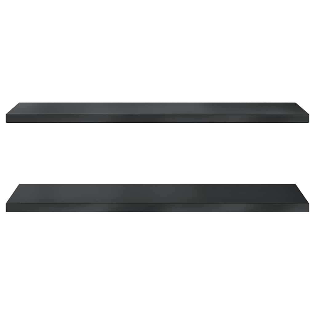 2 db fekete rozsdamentes acél fali polc 100 x 40 cm