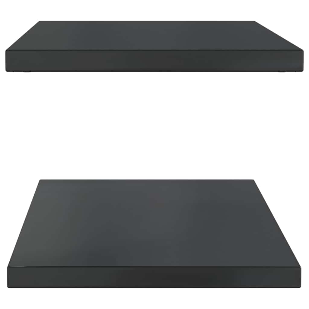 2 db fekete rozsdamentes acél fali polc 100 x 40 cm