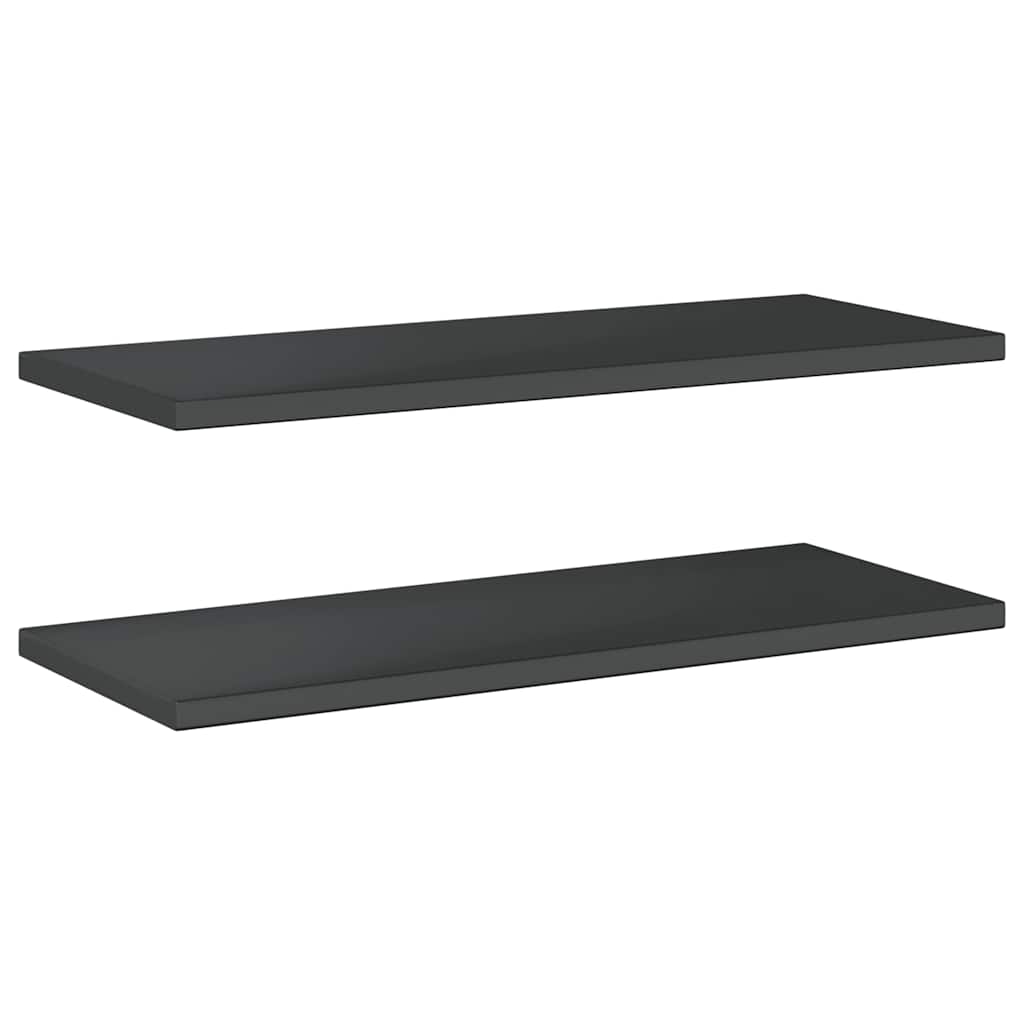 2 db fekete rozsdamentes acél fali polc 100 x 40 cm