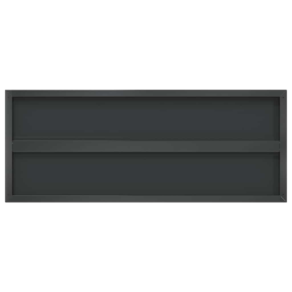 2 db fekete rozsdamentes acél fali polc 100 x 40 cm
