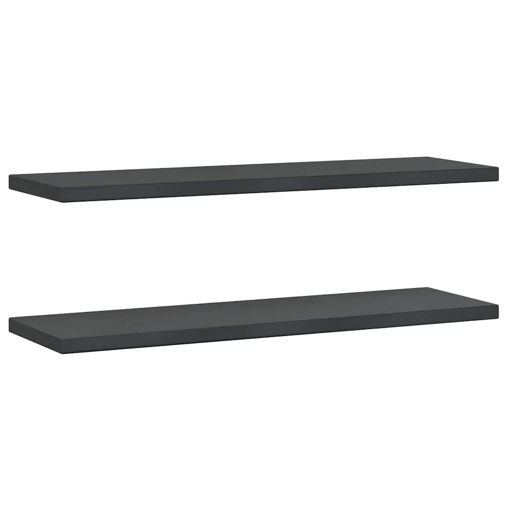 2 db fekete rozsdamentes acél fali polc 100 x 30 cm