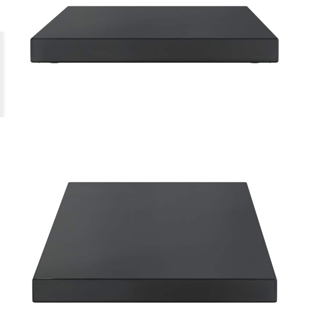 2 db fekete rozsdamentes acél fali polc 100 x 30 cm