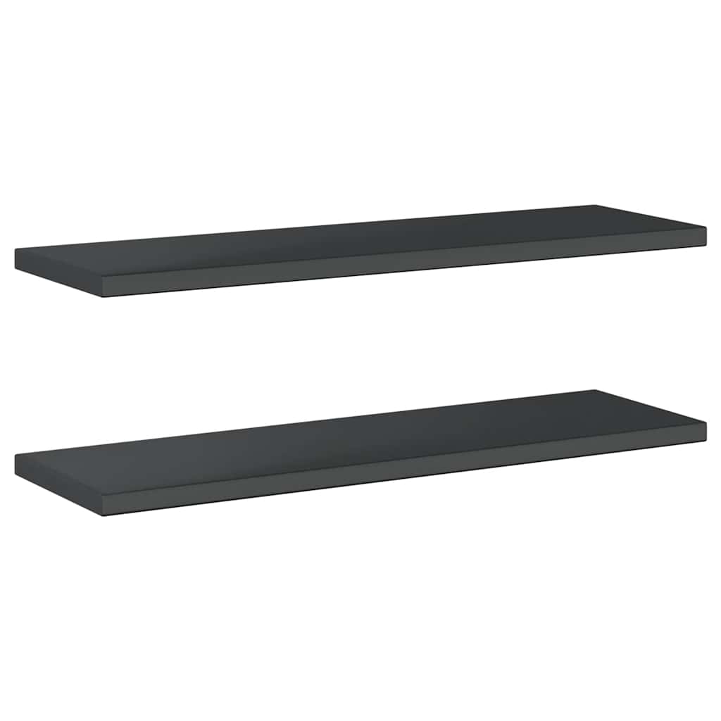 2 db fekete rozsdamentes acél fali polc 100 x 30 cm