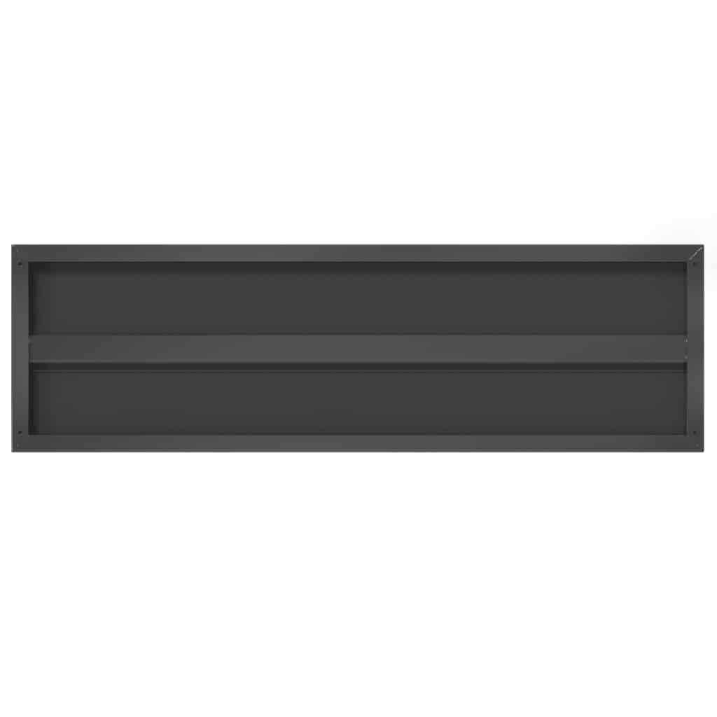 2 db fekete rozsdamentes acél fali polc 100 x 30 cm