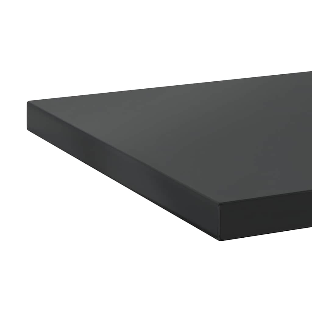 2 db fekete rozsdamentes acél fali polc 100 x 30 cm