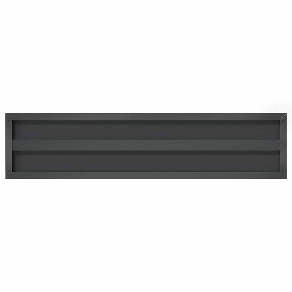 2 db fekete rozsdamentes acél fali polc 100 x 23,5 cm