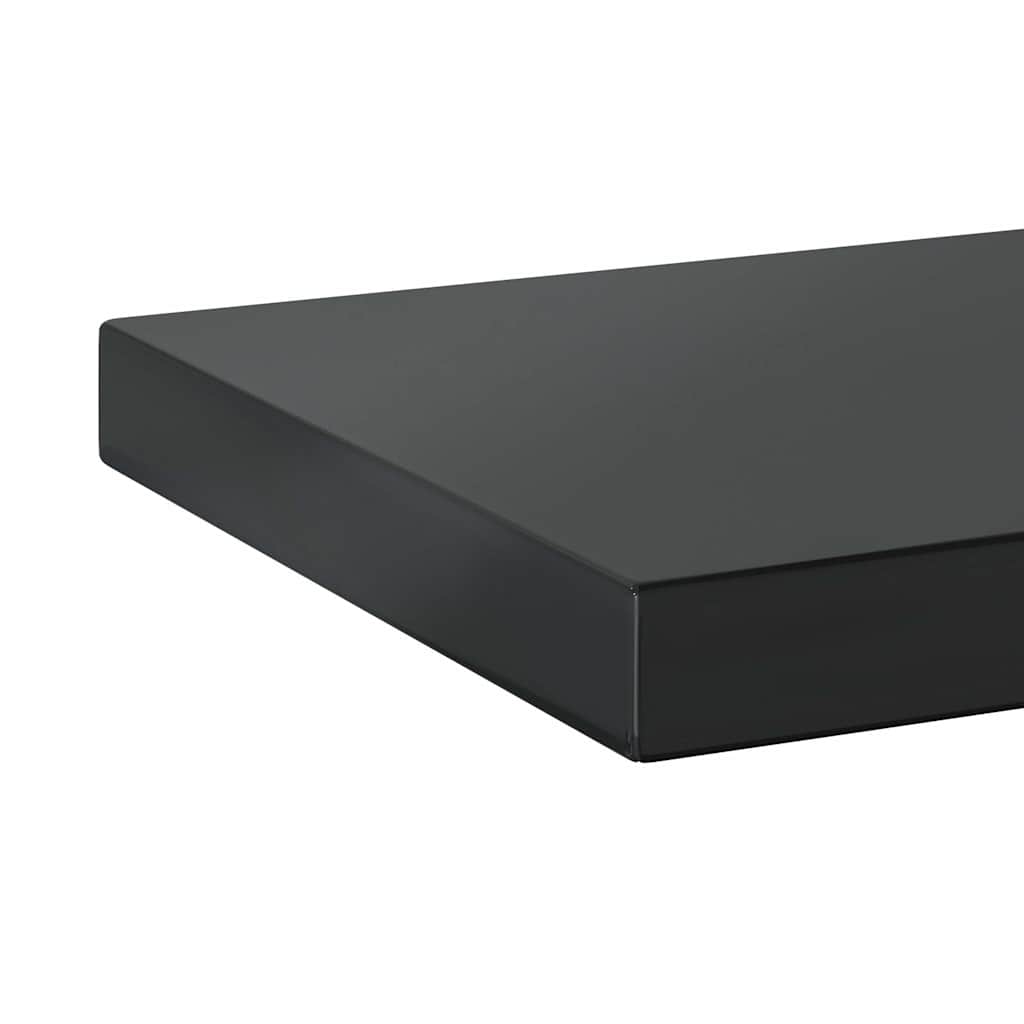 2 db fekete rozsdamentes acél fali polc 100 x 23,5 cm
