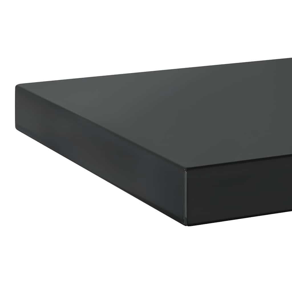 2 db fekete rozsdamentes acél fali polc 75 x 23,5 cm