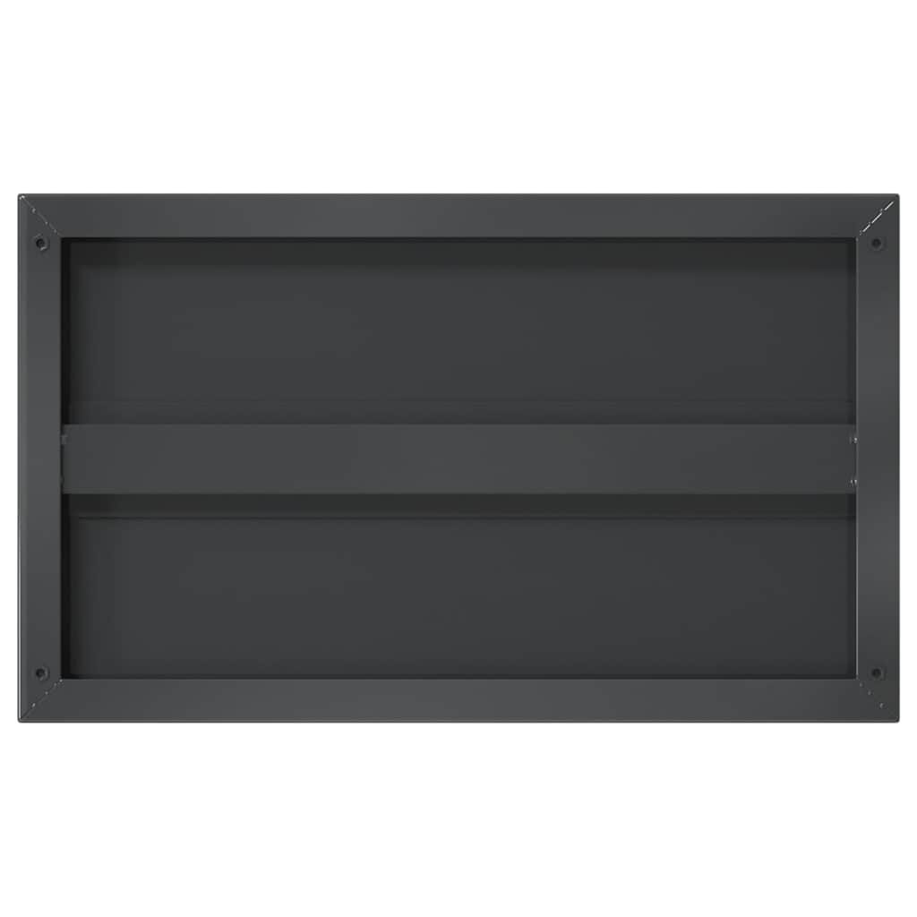 2 db fekete rozsdamentes acél fali polc 50 x 30 cm