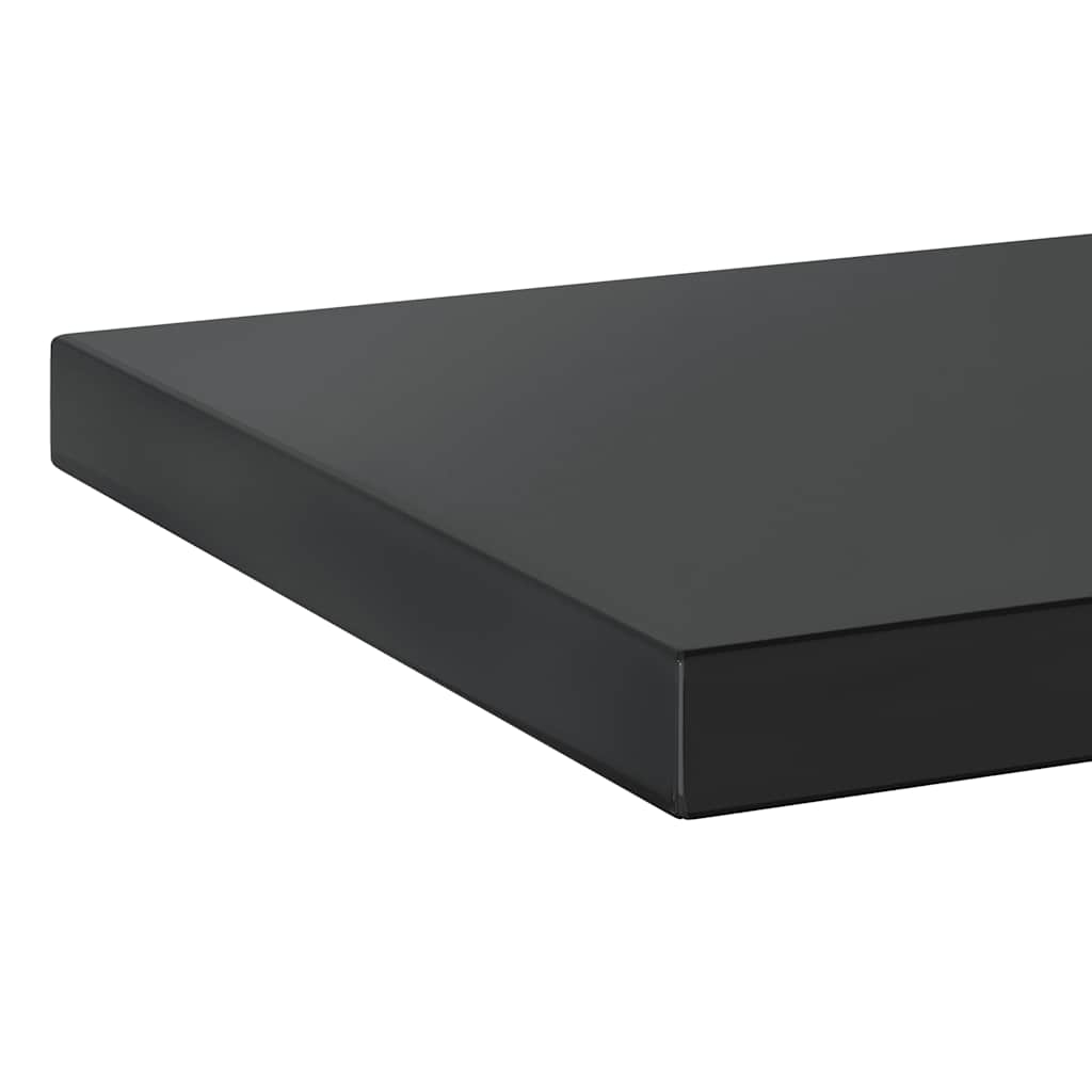 2 db fekete rozsdamentes acél fali polc 50 x 30 cm