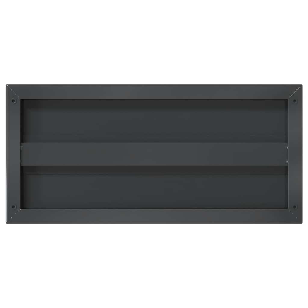 2 db fekete rozsdamentes acél fali polc 50 x 23,5 cm
