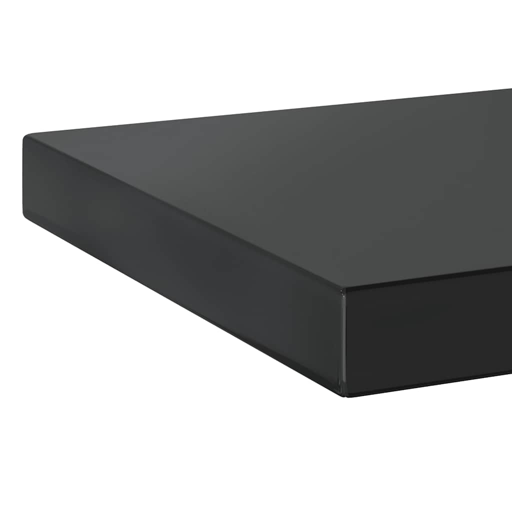 2 db fekete rozsdamentes acél fali polc 50 x 23,5 cm