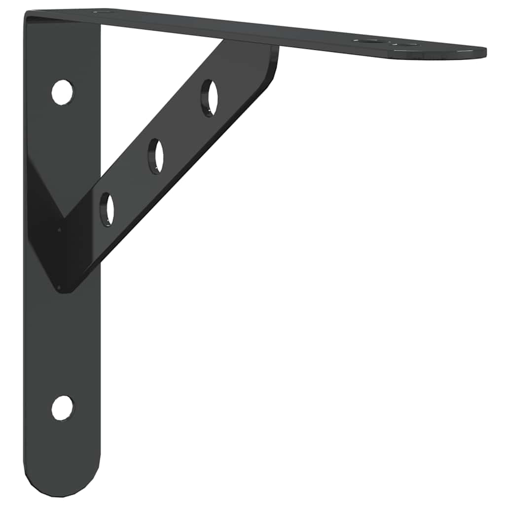 4 db fekete rozsdamentes acél polctartó 23,5x2,5x15,5 cm