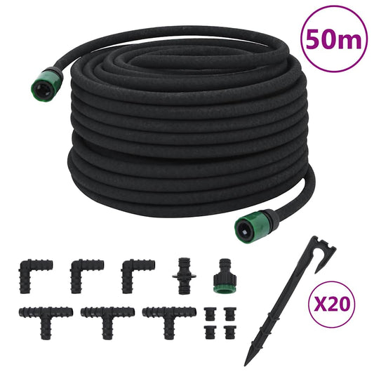 fekete gumi kerti esőztető tömlő 0,6" 50 m