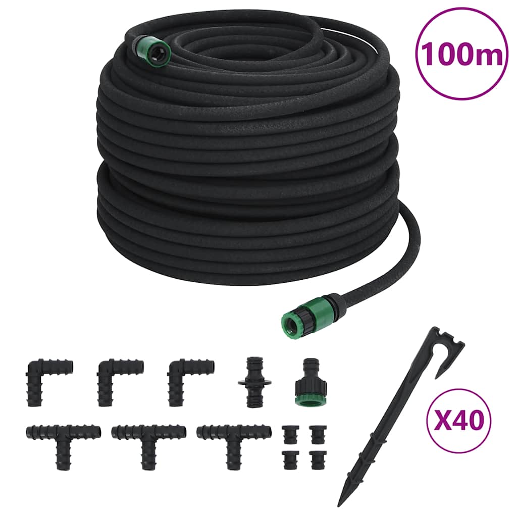 fekete gumi kerti esőztető tömlő 0,6" 100 m