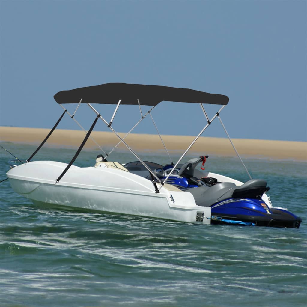 fekete négyágú bimini tető 243 x 196 x 137 cm