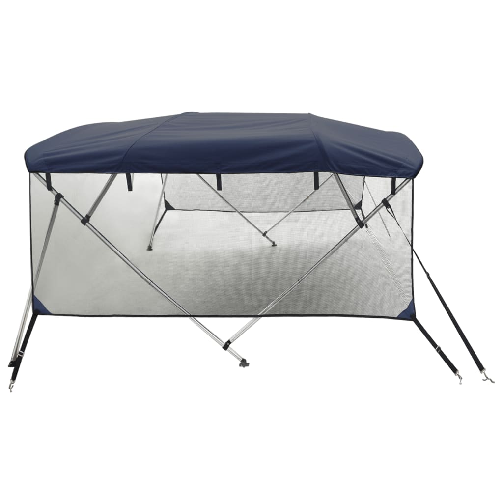 négyágú bimini tető hálós oldalfalakkal 243x(230-244)x137 cm